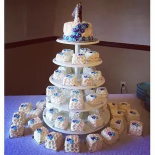 Purple and Blue Wedding Cake and Mini-Cakes!