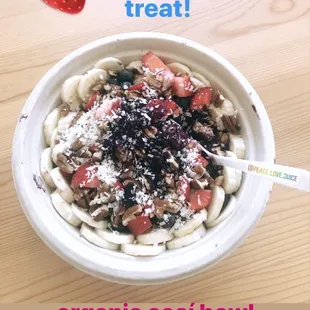 a bowl of pasta with strawberries