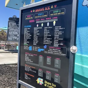 Snowcone menu