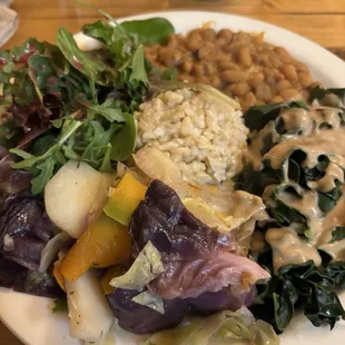 Delicious medley of vegan dishes