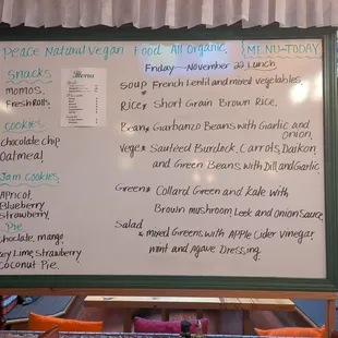 Daily menu