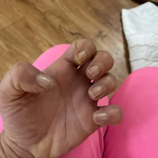 This is after I filed them smooth and put a clear polish on them