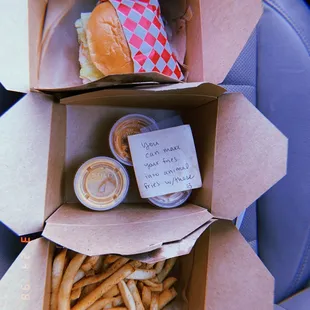 Veg n Out Burger and Fries