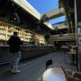 Interior with retractable roof