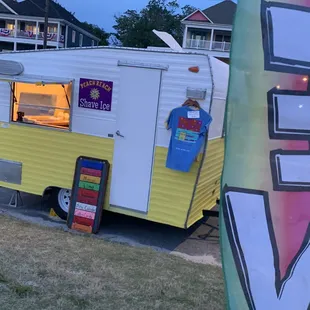 a neon yellow trailer