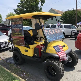 Decorated cart for the fourth of July parade!