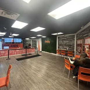 a woman sitting at a table