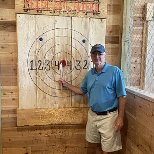 Frank hitting the red bullseye