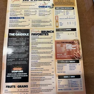 Front of menu
