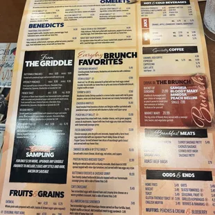 sushi and sashimi, menu