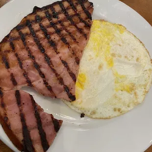 2 eggs and ham