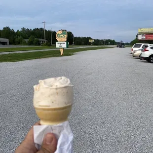 Homemade peach ice cream