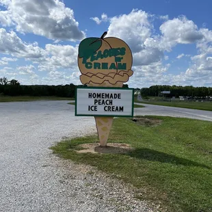 an ice cream sign