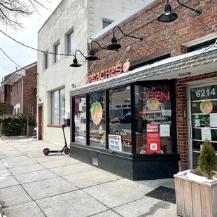 the front of the restaurant