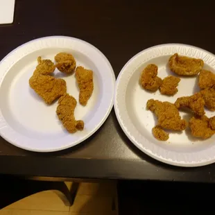 Here you can see how small the pieces of fish are that I described in my review of Peaches Louisiana Fried Catfish and Chicken.