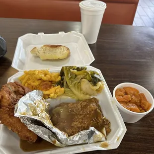 a tray of food on a table