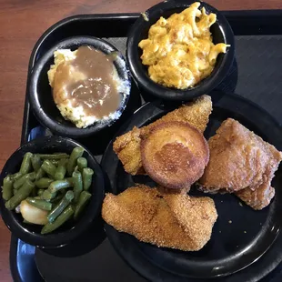 a tray of food