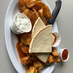 Hot Chicken Kabob, Pita Bread