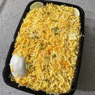 Boneless Chicken Biryani -- all the meat is below!