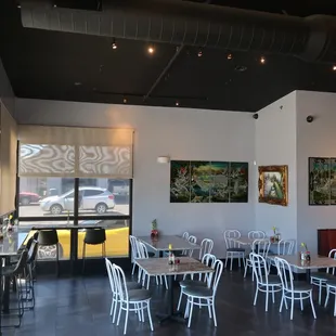 a view of the dining area