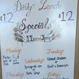 Daily specials