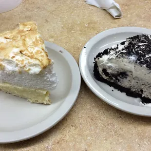 Coconut cream pie and cookies &amp; cream pie for dessert!!!