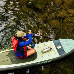 Paddling boarding with Peak Adventures! We do paddle trips and rents out paddleboards with pfds if you want to go out on your own!
