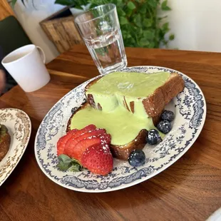 Brioche Toast with Pandan Cream. Would order again. Cream was a bit sweet for my taste. Would order the cream on the side next time.