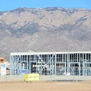 Fantastic view of the Sandia Mountains from our new facility