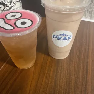Left: Lifted Tea Right: classic smoothie