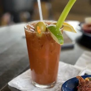 Omg this Bloody Mary was delish!! I had mine non spicy and it was still amazing!!