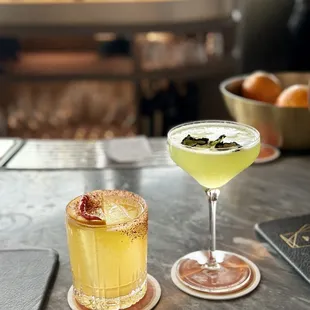 Custom drinks - mezcal and gin