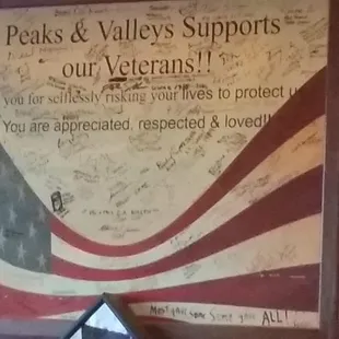 Wall honoring our Veterans.  Thank you for this tribute! !!