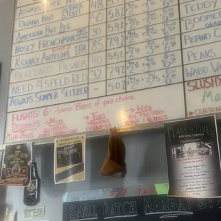 Beer menu