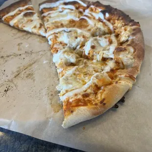 Delicious buffalo chicken pizza