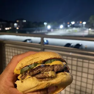 Double Cheeseburger with the works.