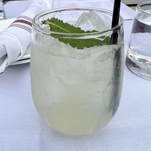 a glass of lemonade