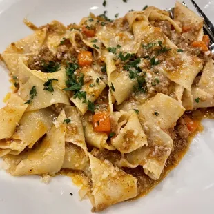 Pappardelle with beef and pork bolognese