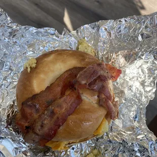 Bacon egg and cheese bagel