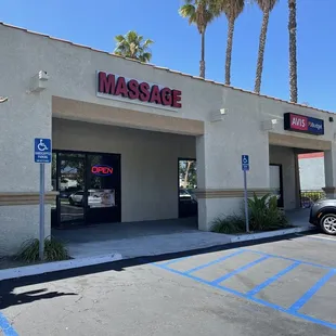 the outside of a massage shop