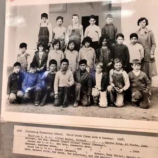 Old classroom photo- note the diversity of the students