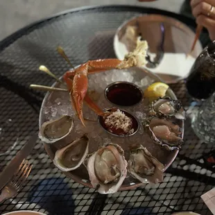 Snow crab cluster and 1/2 doz oysters