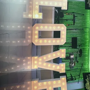 Stage set up. Letters were added separately.