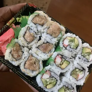 J35. California Roll and J27. Spicy Tuna Roll