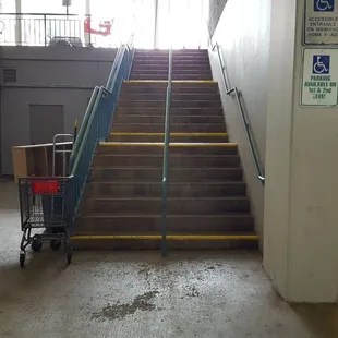 Stairway going from Ewa side of bowling alley to covered parking Diamondhead of Longs.