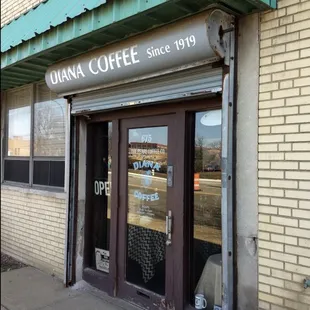 the entrance to the building