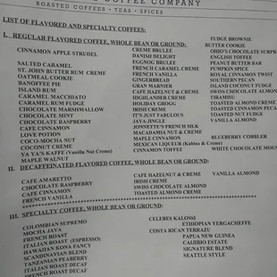 Some flavors may be seasonal