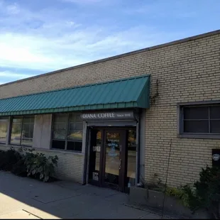 the front of the building