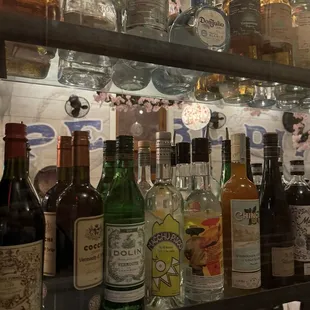 A very large selection of wine and spirits.