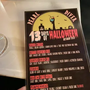 Halloween Menu